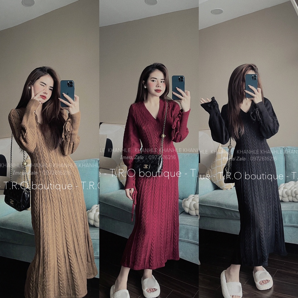 Váy len tay buộc mới về xinh dã man xinh Hàng QCCC