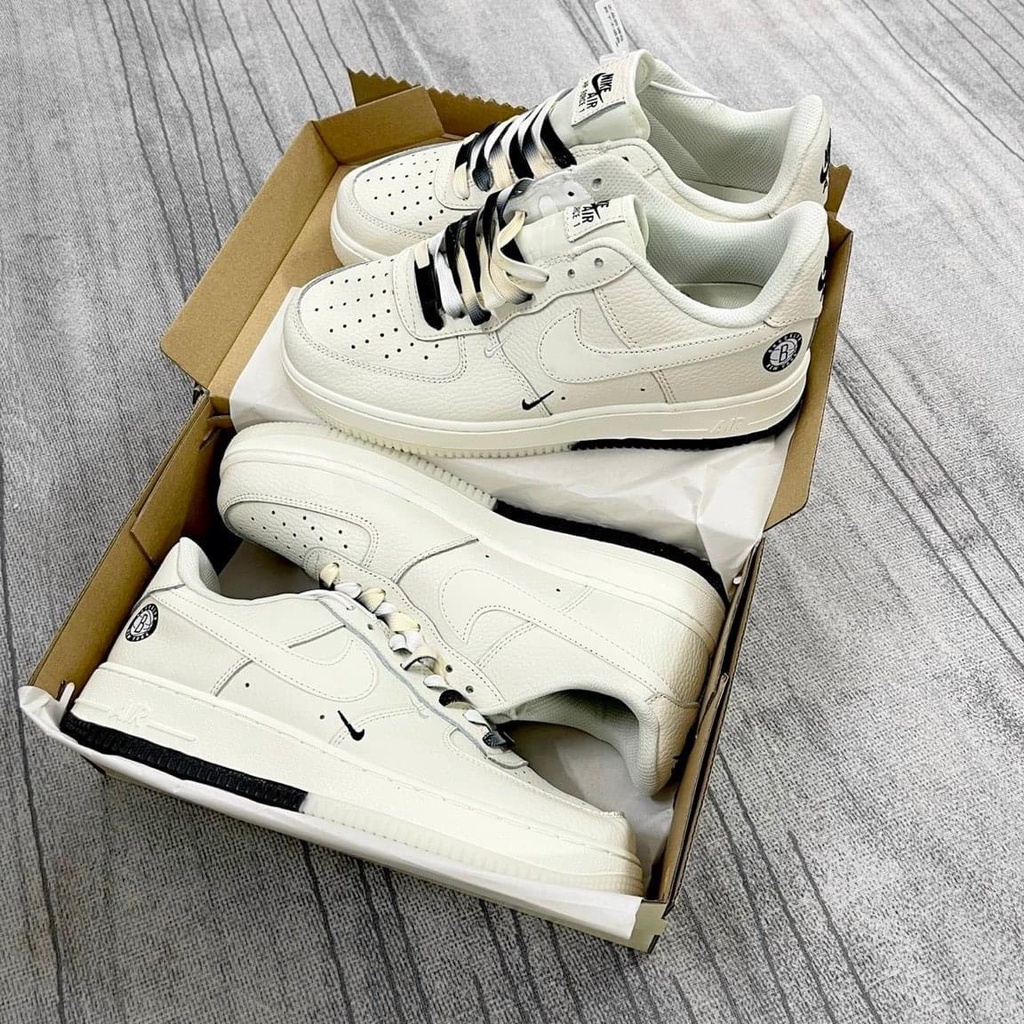 Giày thể thao AF1 Âm Dương màu kem, Giày sneaker Air Force 1 Âm Dương phản quang nam nữ Hàng Cao Cấp siêu êm