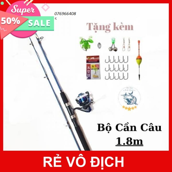 (TẶNG GIỎ ĐỰNG CÁ và TRỌN BỘ PHỤ KIỆN) Bộ cần câu máy cần câu 2 khúc đặc kèm + máy câu YF 200+trọn bộ phụ kiện