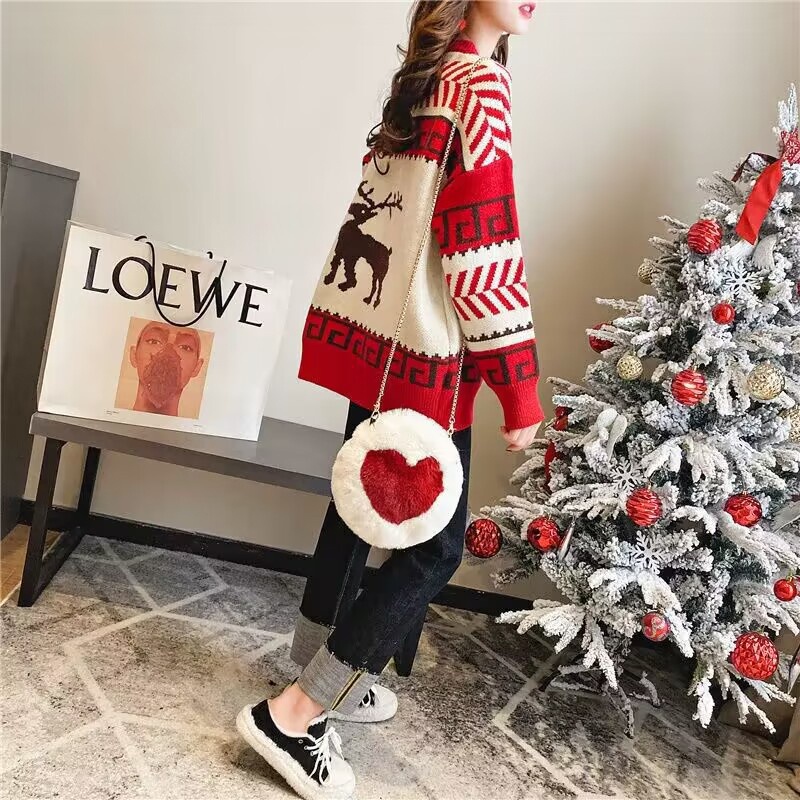 IELGYÁo sweater Dệt Kim Dày Dặn Dáng Rộng Thời Trang Cho Nữ