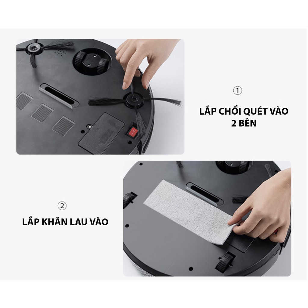 Robot Hút Bụi Tự Động Hàng Cao Cấp ES34 - Máy Lau Quét Nhà Thông Minh Có Cảm Biến Chống Rơi Tự Động Quay Đầu | BigBuy360 - bigbuy360.vn