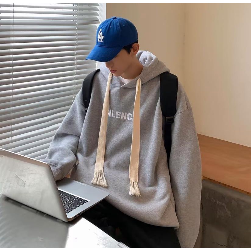 Áo Hoodie Tay Dài Dáng Rộng In Chữ Phong Cách Mỹ Thời Trang Cho Nam Và Nữ Plus Size M-5XL