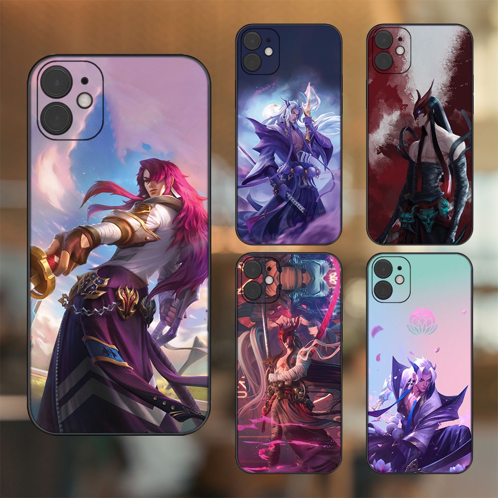 Ốp lưng iPhone 11 dẻo đen cạnh vuông in hình Yone Liên Minh Huyền Thoại