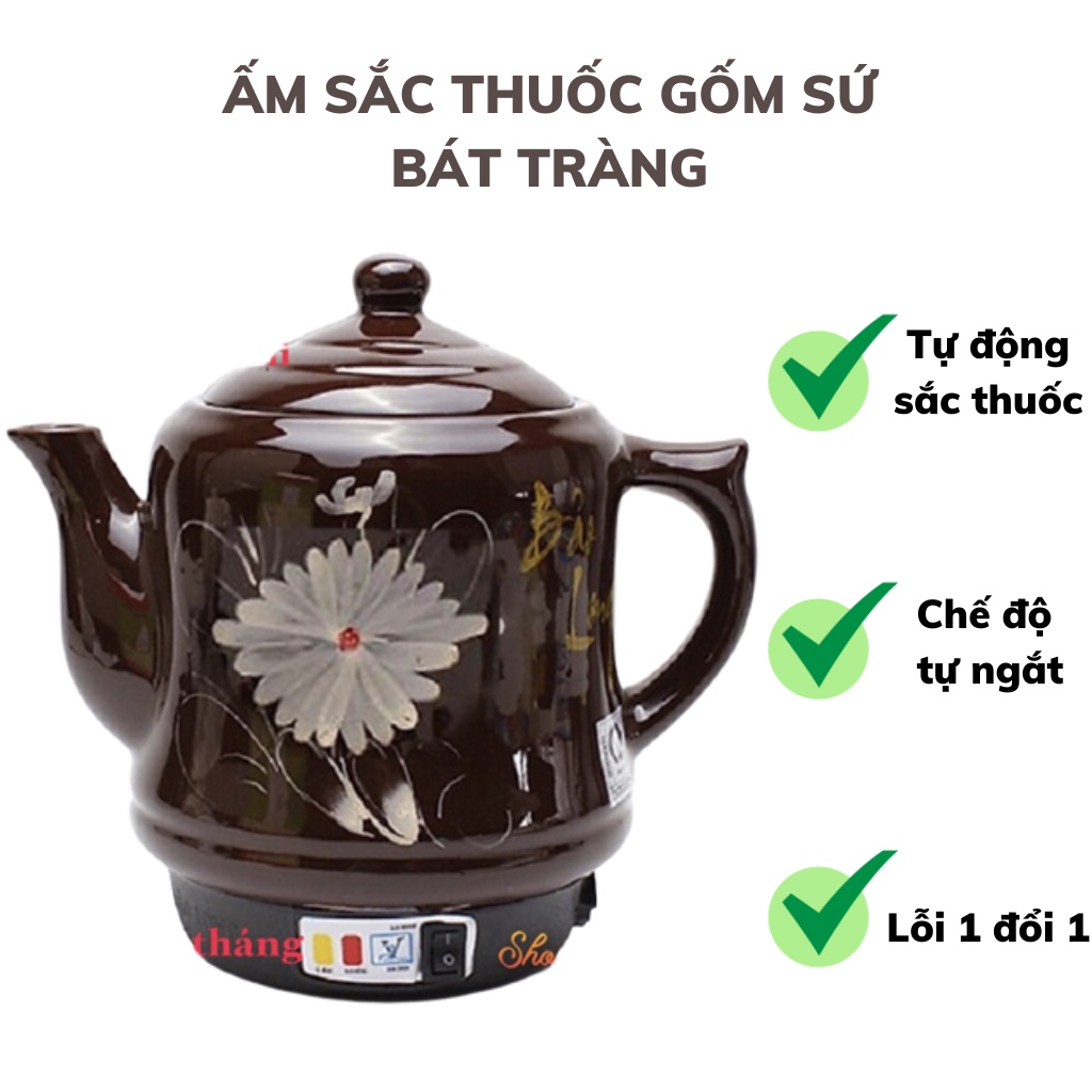 Ấm sắc thuốc bắc bằng điện tự động Bát Tiên dung tích 3.2l