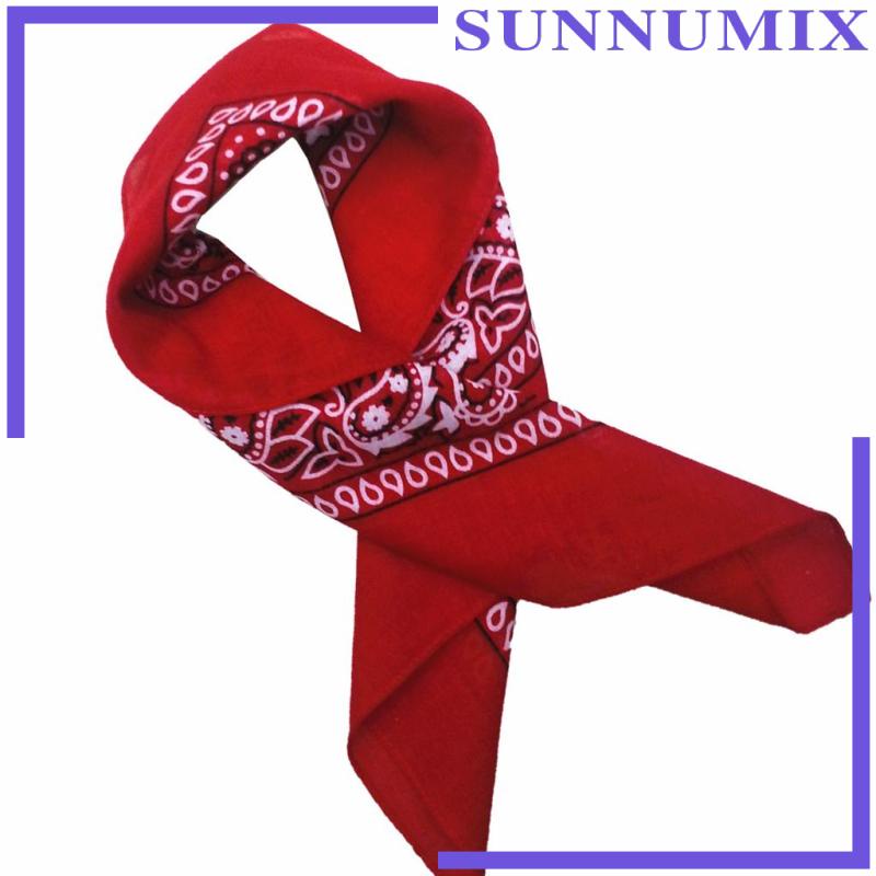 [Sunnimix] Khăn Choàng Cổ Bandana Cao Bồi Bằng Cotton Mới Lạ Màu Đỏ