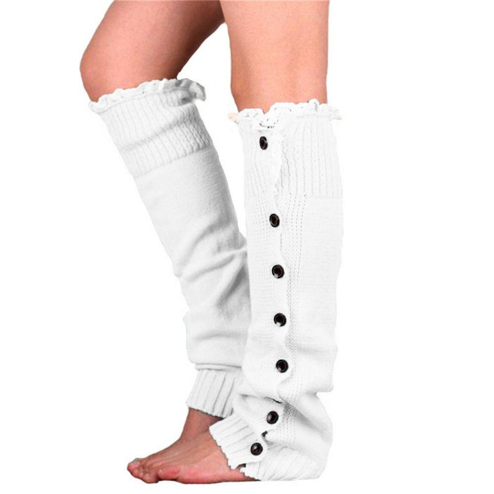 Tất Ống Chân Giữ Ấm Phối Ren Hoa Hồng Dành Cho Nữ