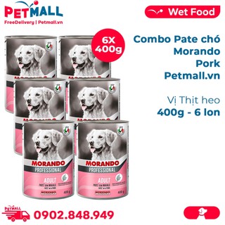 Combo Pate chó Morando vị Thịt Heo 400g - 6 lon Petmall