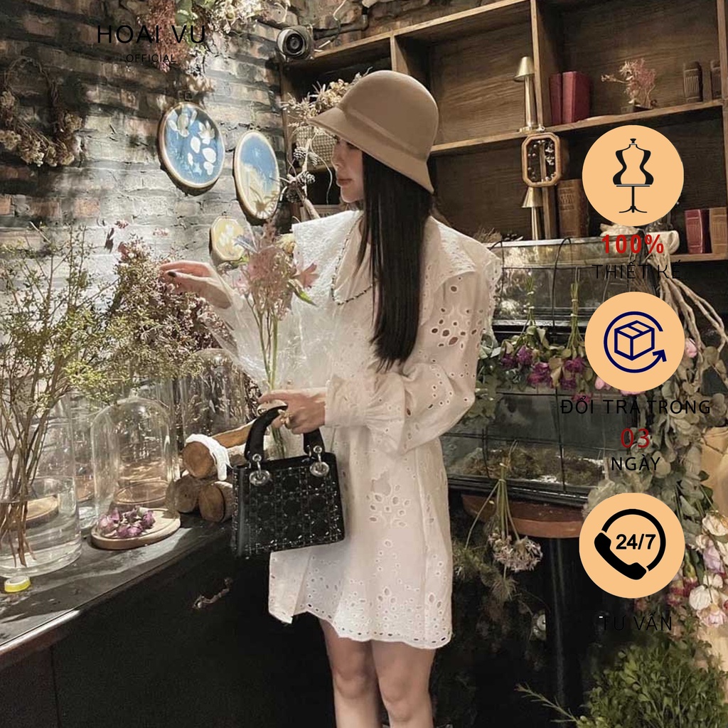 VÁY SƠ MI CỔ REN ASHLEY CAO CẤP