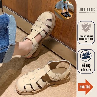 Giày Sandal xăng đan nữ Quai Chữ T quai rọ Thiết Kế Đơn Giản Phong Cách Roman