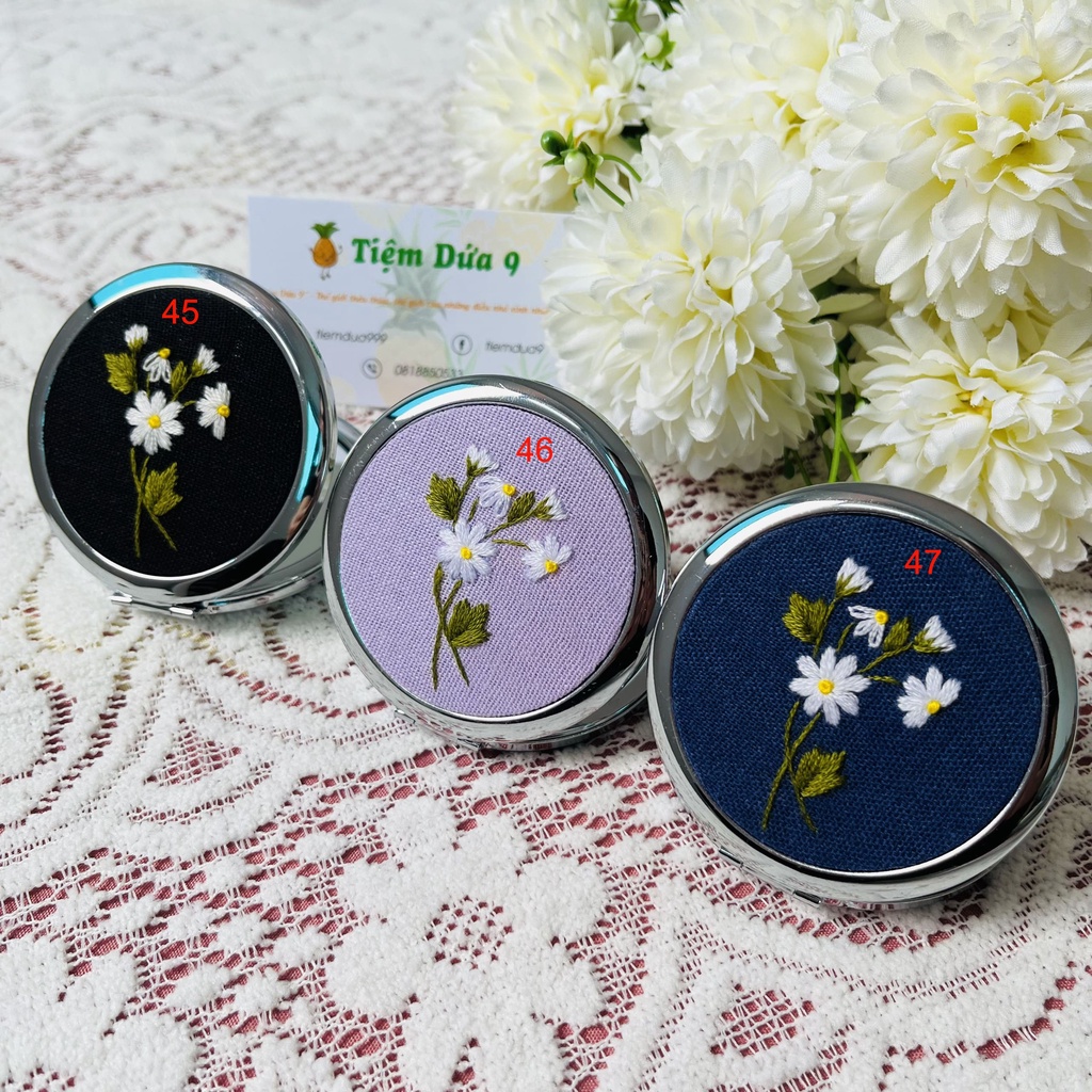 Gương Thêu Tay Handmade Cao Cấp