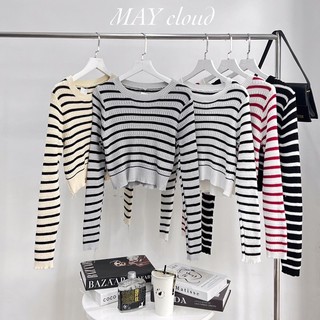Áo len tay dài mỏng sọc