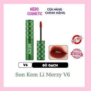Son Kem Lì, Bền Màu, Lâu Trôi Merzy The First Velvet Tint V6 Xanh Lá Green Edition 4.5g