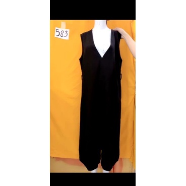 đầm cổ V dáng dài xẻ tà size M/L. S583