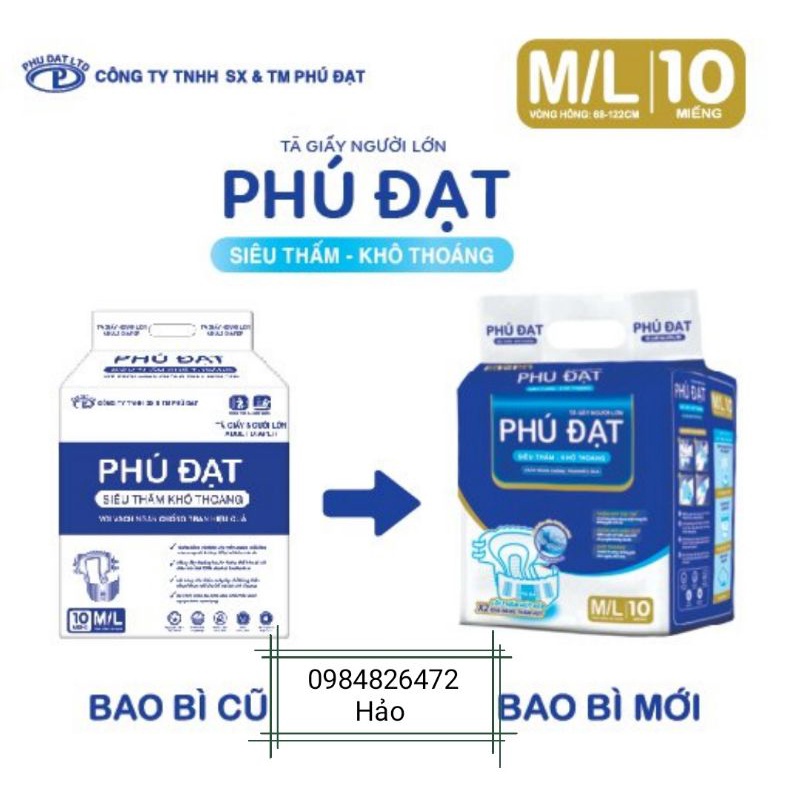 Bỉm người già size lớn XL 10 miếng có vách chống tràn 2 bên cho người dưới