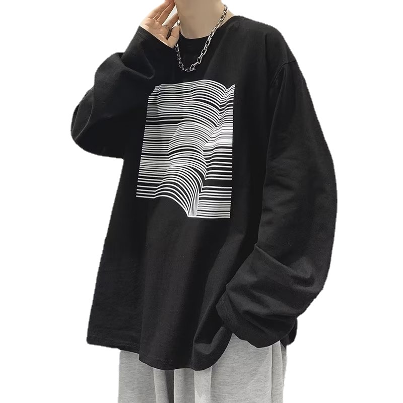 Áo Thun Tay Dài Dáng Rộng Phong Cách Hip Hop Đường Phố Nhật Bản Chất Lượng Cao