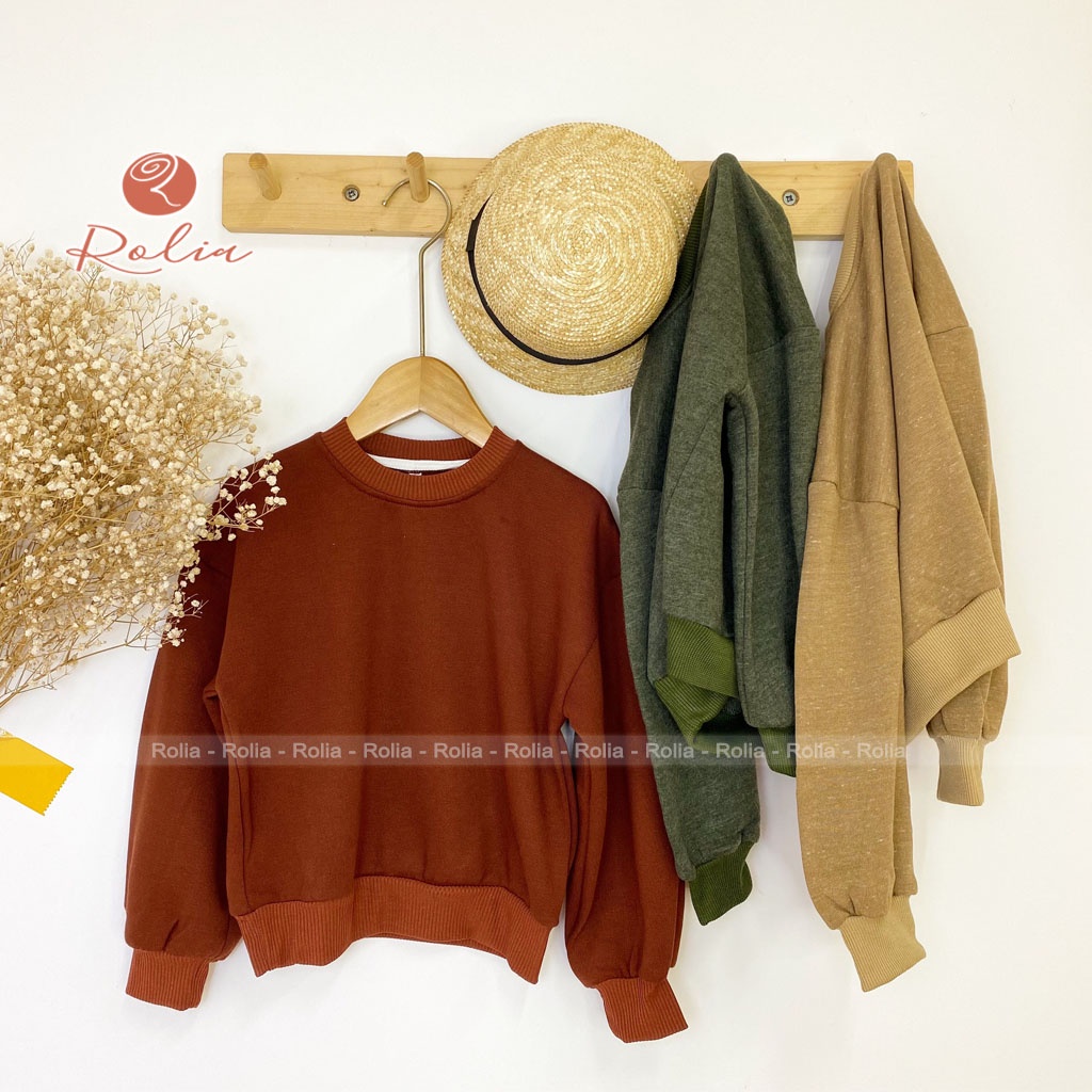 Áo nỉ thu đông cho bé trai gái ROLIA, chất dày dặn ấm áp, kiểu dáng Hàn Quốc A02