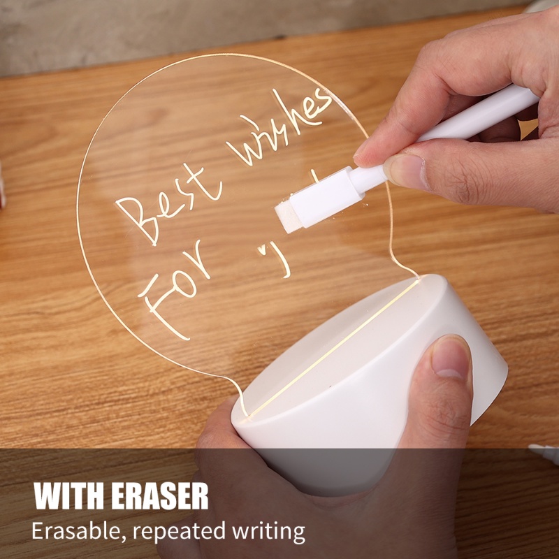 Bảng Ghi Chú Bằng Acrylic Có Đèn LED Và Cổng Sạc USB Cho Phòng Ngủ Trẻ Em