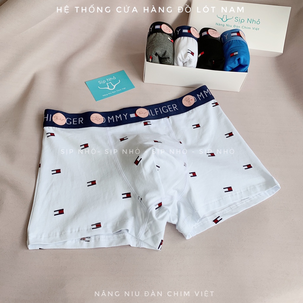 Quần sịp nam quần lót nam boxer cotton in logo siêu xịn co dãn thoải mái