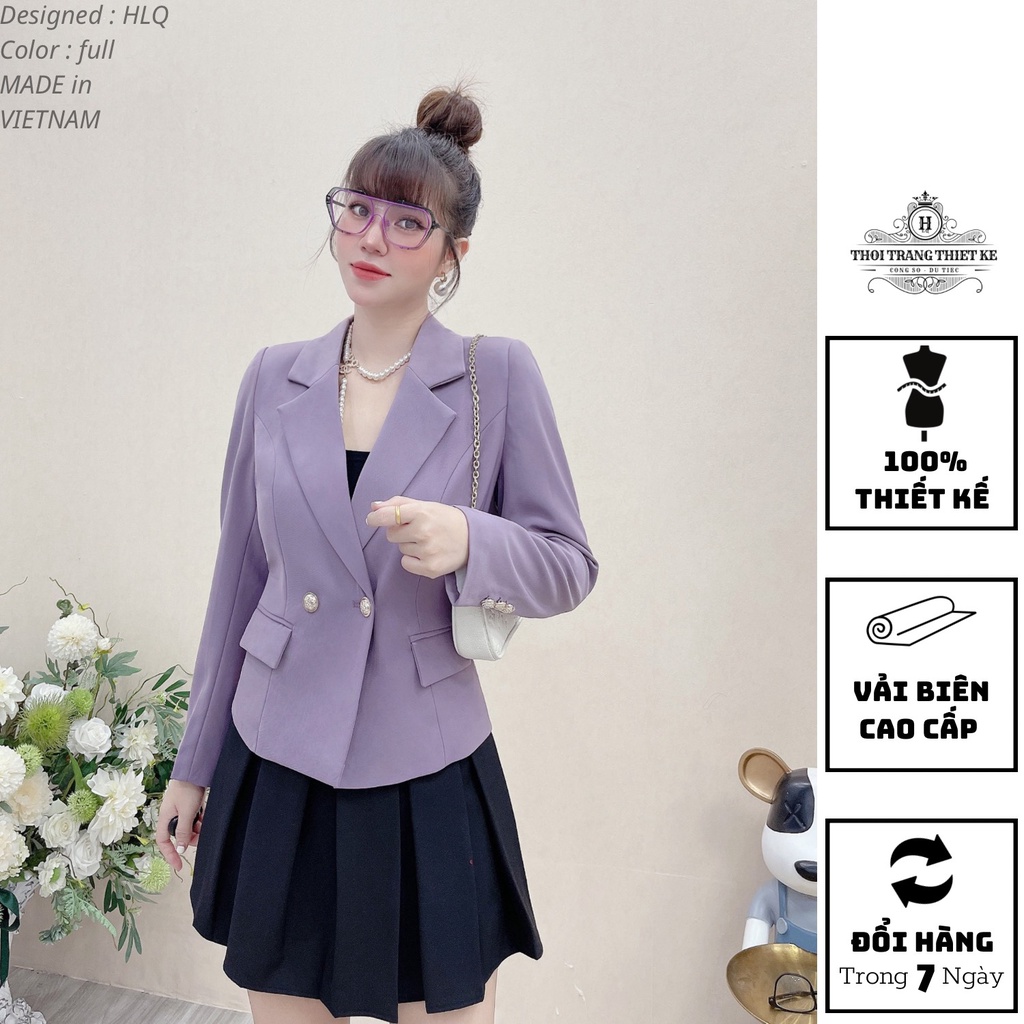 Áo vest nữ 2 lớp trơn tay dài công sở thời trang thiết kế cao cấp Q020