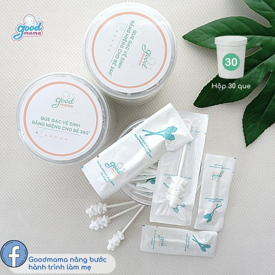 Que rơ lưỡi cho bé, Que gạc vệ sinh răng miệng cho bé 360°Goodmama dành cho trẻ từ 0-2 tuổi