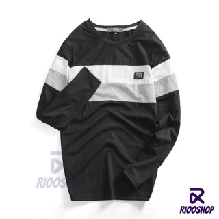 [XẢ KHO] Áo thun nam tay dài hàn quốc sọc ngang ngực RKL030- áo phông nam dài tay đẹp