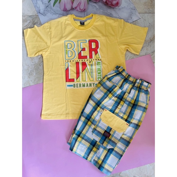 [Cao cấp] Đồ bộ thun bé trai cotton quần short kẻ sọc loại siêu đẹp cho bé trai từ 10-45kg