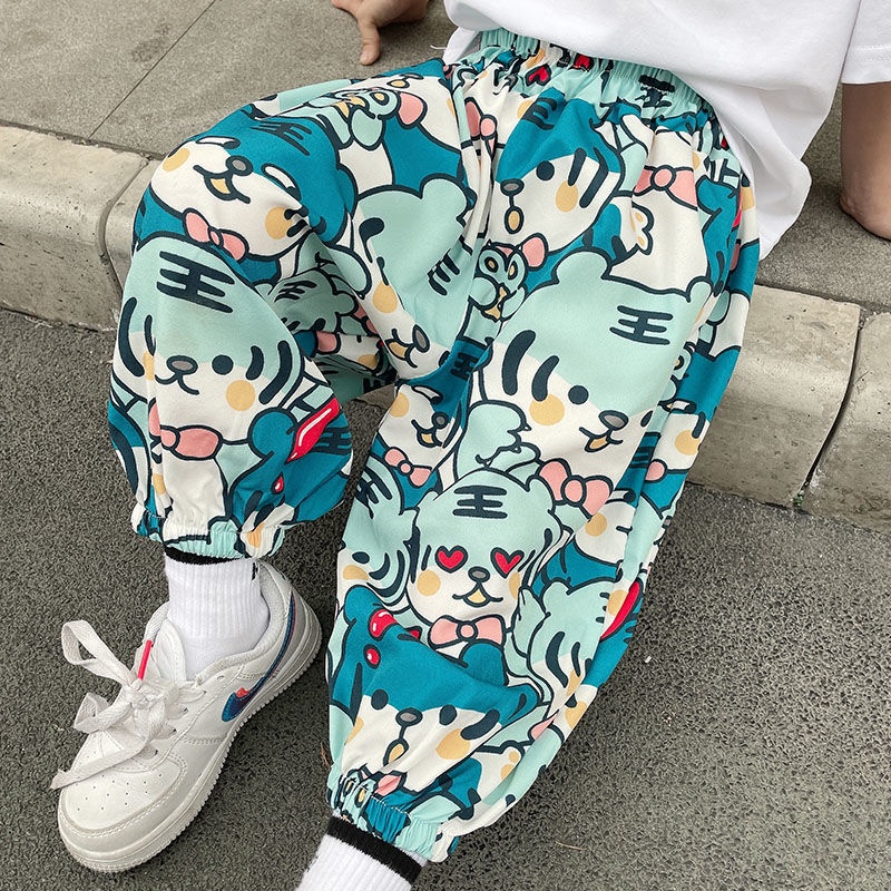 80-140cm Trẻ Em Mùa Hè Unisex Quần Muỗi Cho Bé Phong Cách Mới Bé Trai Hợp Thời Trang Hoạt Hình Búp Bê Phong Cách Mỏng Thường Ngày Bloomers Quần Áo Trẻ Em