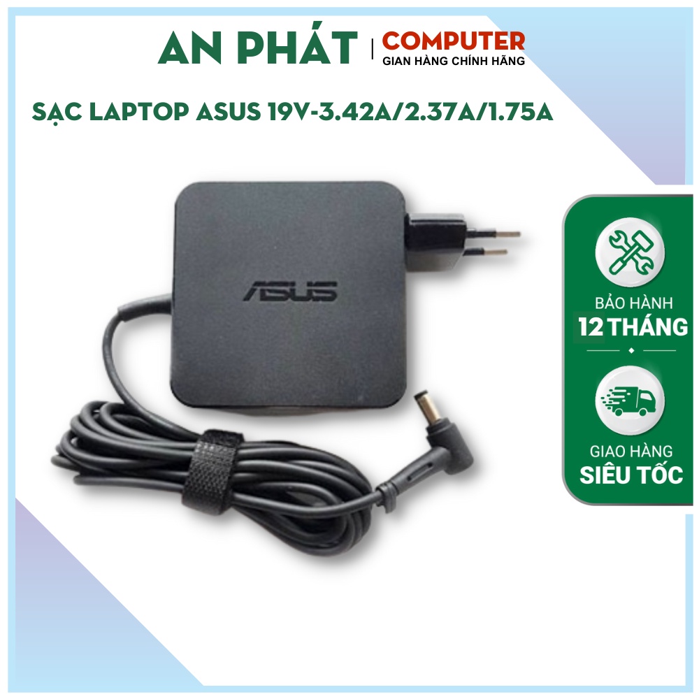 Sạc Laptop Asus 19V-3.42A/2.37A/1.75A Loại Tốt, Sạc Asus Chân To, Nhỏ Bảo Hành Đổi Mới 12 Tháng - An Phát Computer