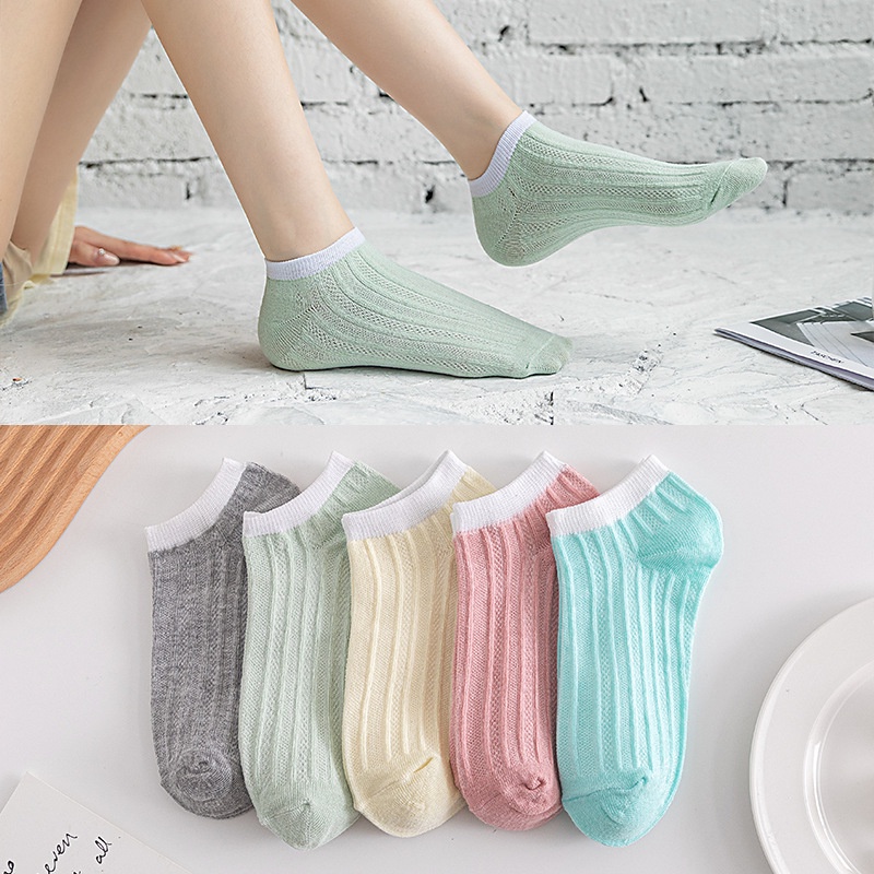 Tất Nữ Cổ Ngắn Phong Cách Hàn Quốc Nhiều Hình Độc Đáo Chất Liệu Cotton Siêu Thoáng 88347