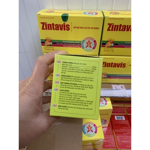 Zintavis hộp 30 gói- giúp bổ sung kẽm, vitamin C, tăng cường tiêu hoá, giúp ăn ngon
