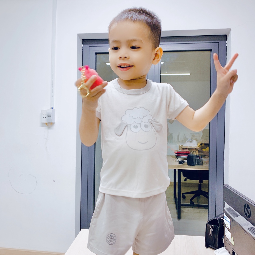 Bộ cộc tay PETIT 3D Hrnee Smart Wear cho bé từ 6 tháng - 4 tuổi