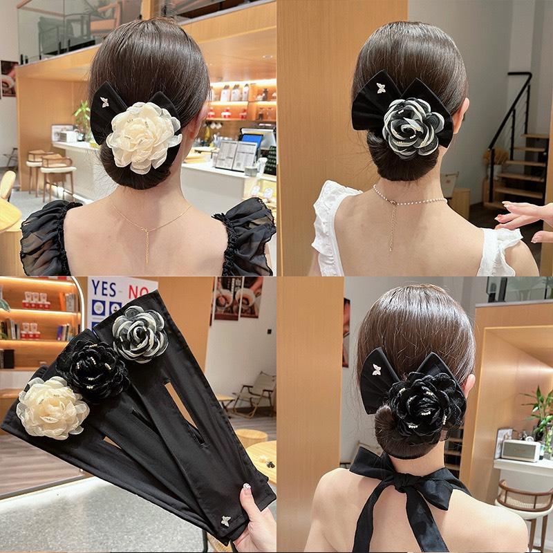 Dụng Cụ Búi Tóc Gắn Hoa Quấn Kẹp Tóc Tạo Kiểu Búi Xinh Xắn Hamin