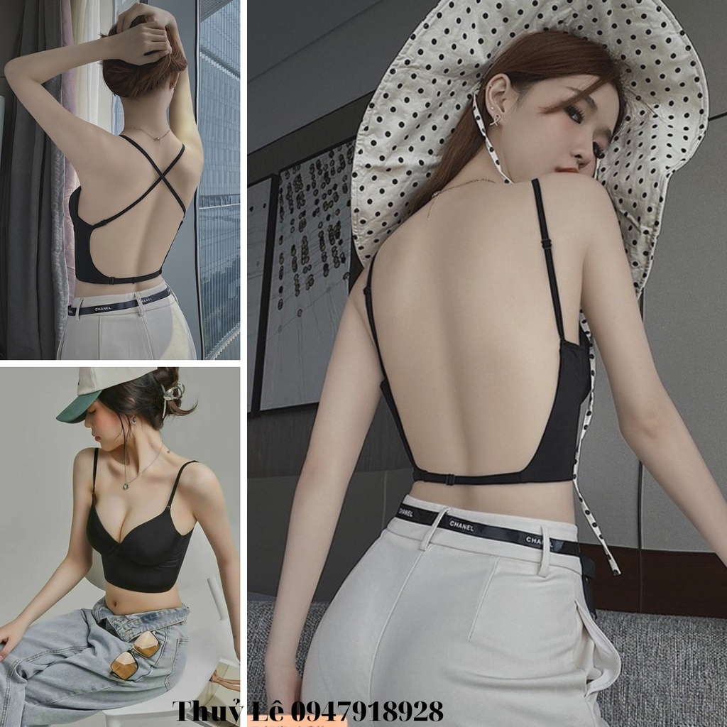 Áo bra lụa mặc hở lưng chữ U SIÊU XINH, có gọng, mút nhẹ, dây mặc được nhiều kiểu