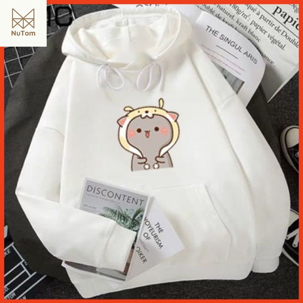 Nhiều Mẫu: Áo Hoodie Nữ Unisex NuTom Official Có Mũ Dễ Thương, Áo Nỉ Thu Đông Nữ Chất Nỉ Ấm Áp Mềm Mại In Chibi Mèo Noel | BigBuy360 - bigbuy360.vn