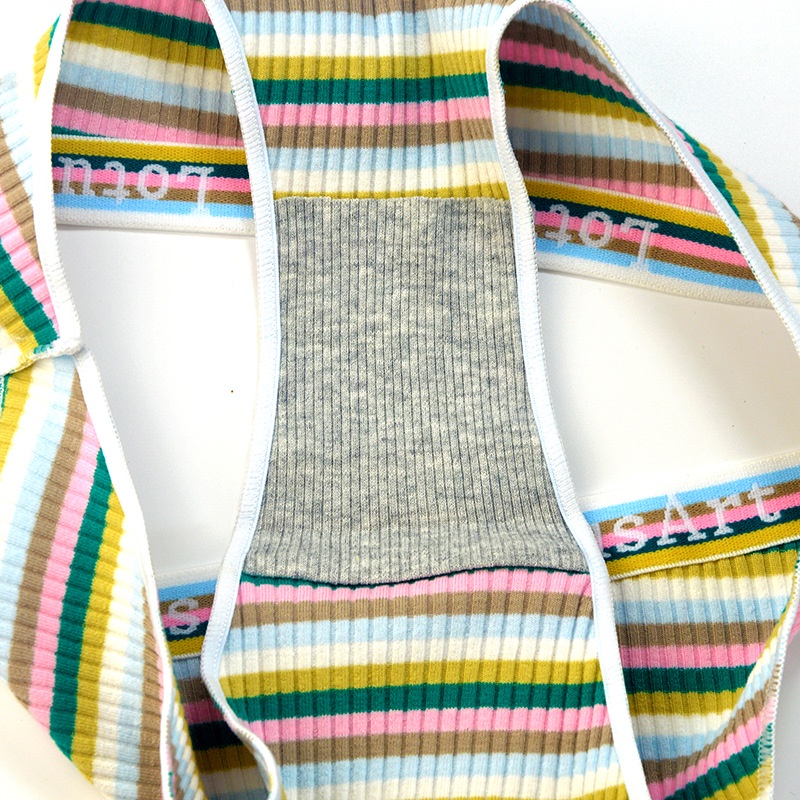 Quần lót LEVAO cotton lưng thấp thoáng khí cho nữ hoa văn kẻ sọc