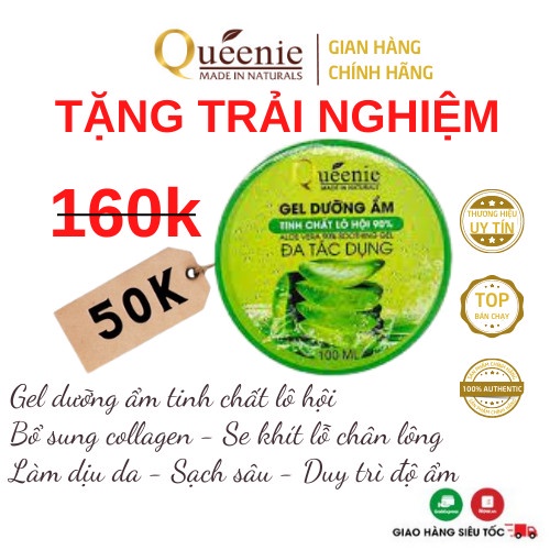 Gel Lô Hội Queenie Dưỡng Ẩm Bổ Sung Collagen Đa Tác Dụng 100ml