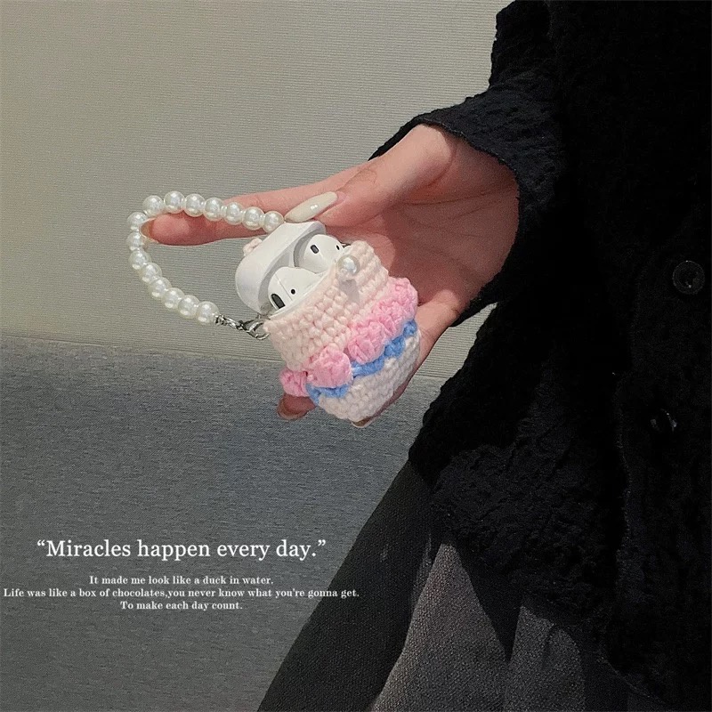 Vỏ Bảo Vệ Hộp Sạc Tai Nghe airpods pro2 2022 new airpods 1 2 3 pro Hình Bông Hoa Bằng Lông Nhung Có Dây Đeo