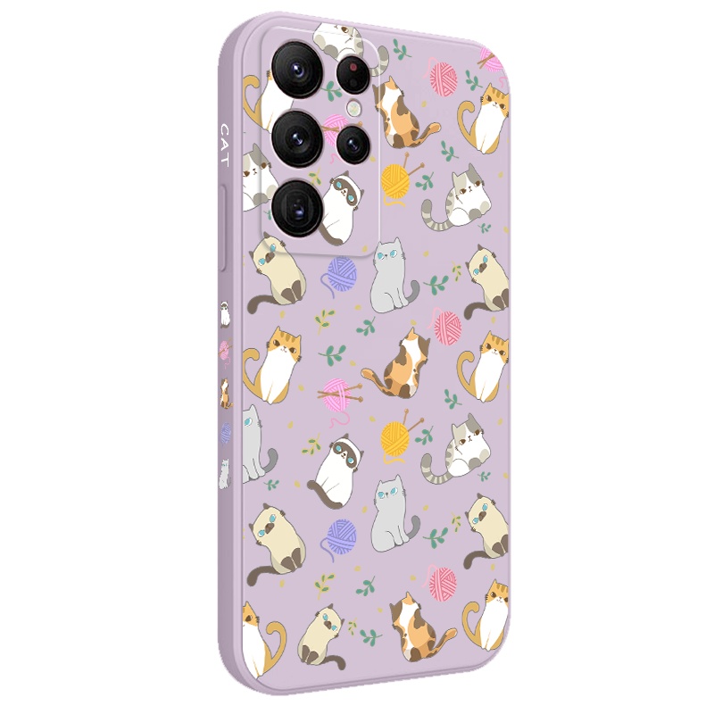 Ôp Điện Thoại Họa Tiết Chú Mèo Đơn Giản Thời Trang Cho samsung galaxy s23 s22 fe ultra plus Ốp
