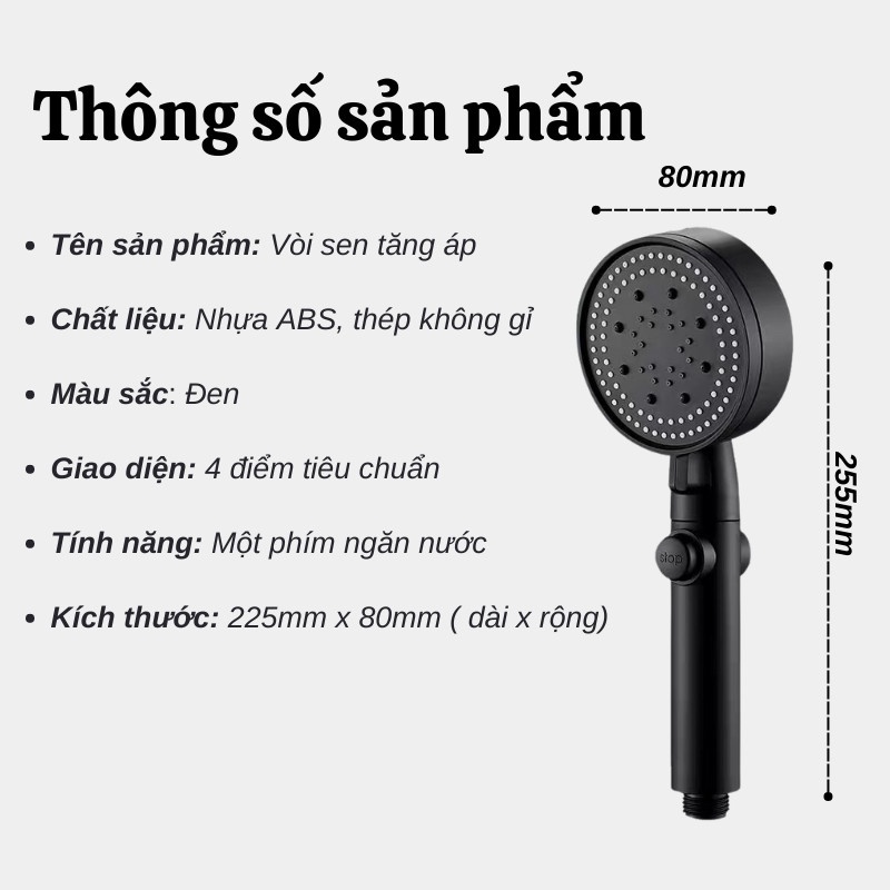 Vòi Hoa Sen ALIX Nóng Lạnh Tăng Áp Lực Nước Điều Chỉnh 5 Chế Độ