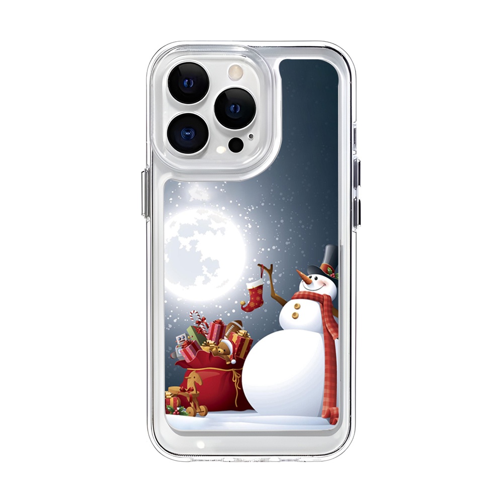 Ốp Điện Thoại Trong Suốt Hình Người Tuyết Giáng Sinh Cho iphone 14promax 11 13 12 7Plus X XS Max