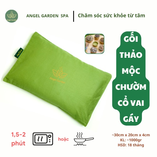 Gối thảo dược chườm nóng- LÒ VI SÓNG & CHẢO cổ vai gáy, lưng, bụng, đùi - lưu thông khí huyết, thư giãn ANGEL GARDEN SPA
