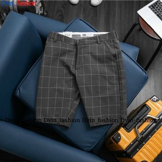 Quần short tây âu nam, quân short soc caro chất vải chéo mềm mịn Dvin_fashion