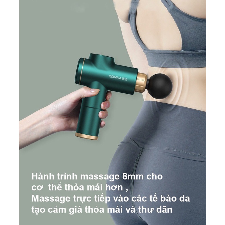 Máy massage giãn cơ cầm tay mini booster  L608 sử dụng 8 đầu 6 chế độ massa chuyên sâu giúp giảm đau nhức mỏi cơ...