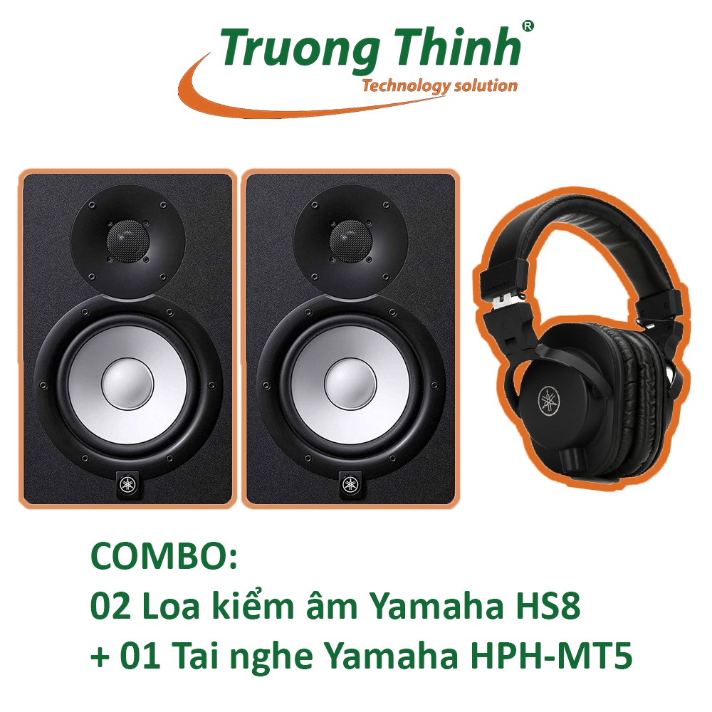Bundle: 02 Loa kiểm âm Yamaha HS8 và 01 Tai nghe Yamaha HPH-MT5 - Chính hãng