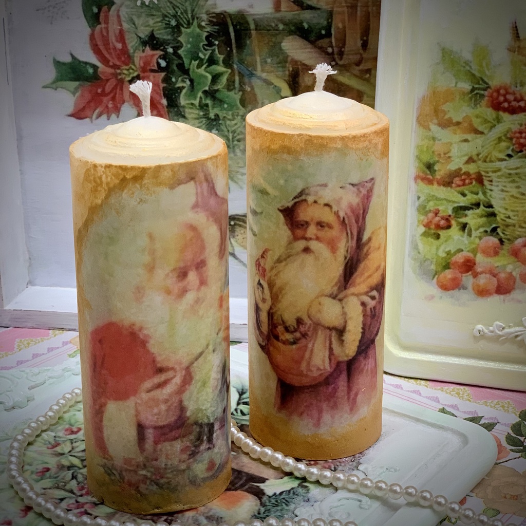 Nến trụ tròn - Nến decor giáng sinh