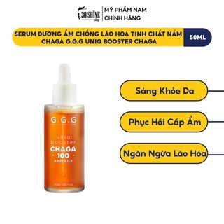 Serum nấm chaga g.g.g uniq booster chaga 100 ampoule phục hồi làm dịu và cấp ẩm