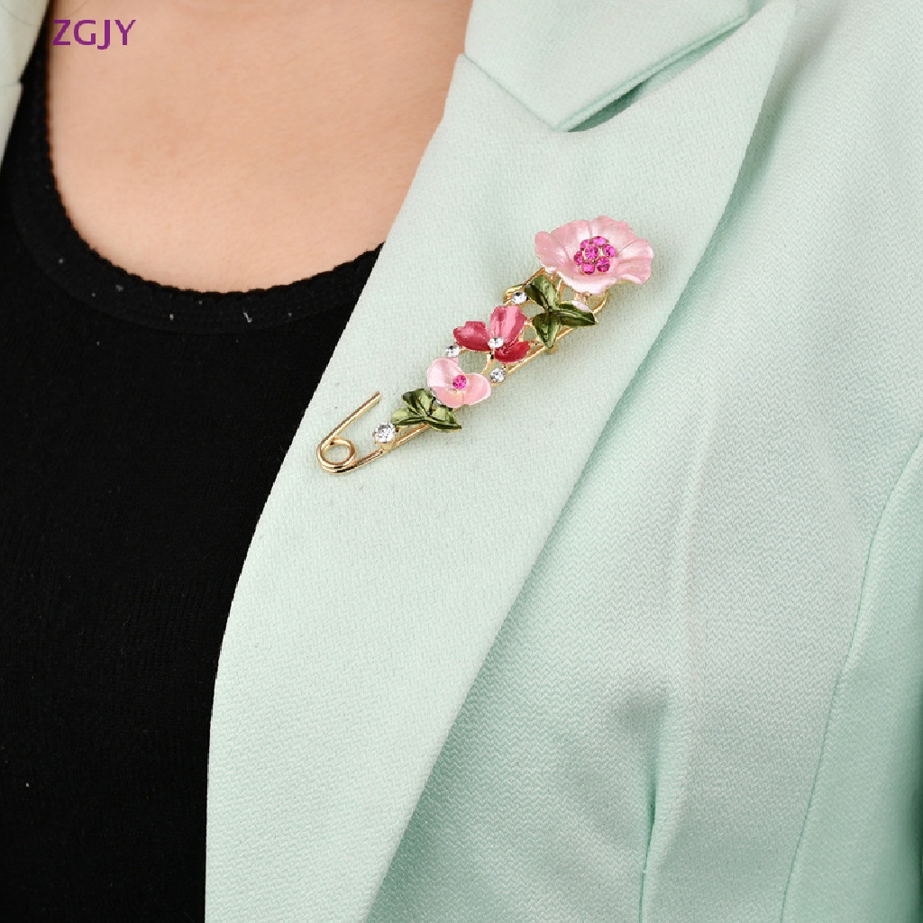 Ghim Cài Áo Hình Hoa Đính Đá Nhiều Màu Sắc Phong Cách Vintage Thanh Lịch Cho Nữ Mới