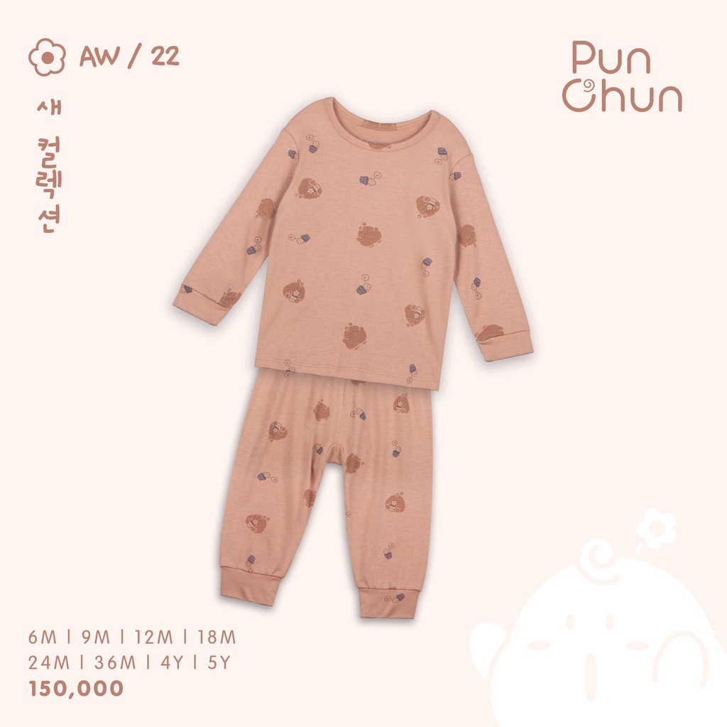 Punchun bộ dài tay bo gấu cổ tròn AW2022D07