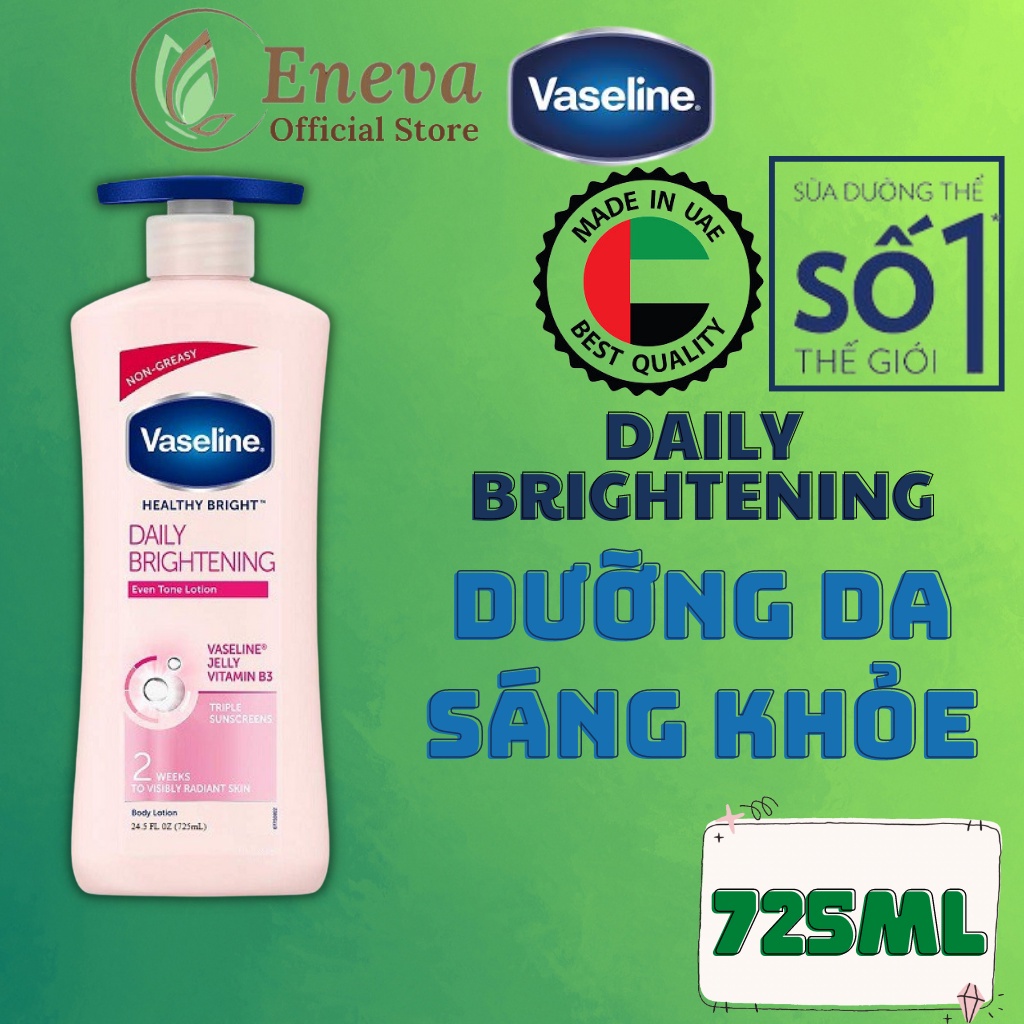 Dưỡng Thể Vaseline Dưỡng Trắng Da Chính Hãng , Vaseline Dưỡng Thể Trắng Da Mỹ 725ml Healthy Bright Chính Hãng