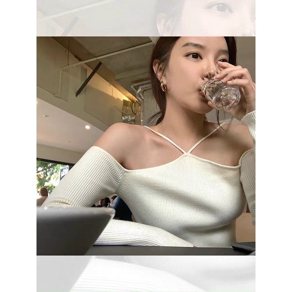 Áo len nữ dây yến mảnh hở vai Quảng Châu